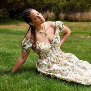 Danielle Bernstein Printed Poplin Midi Dress